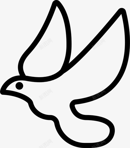 鸽子飞走象征图标svg_新图网 https://ixintu.com 上升的希望 信仰 和平象征 宗教 祈祷 粉碎宗教大纲 象征 飞走 鸟 鸽子