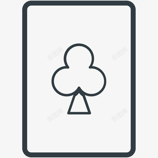黑桃牌运动线图标svg_新图网 https://ixintu.com 运动矢量线图标 黑桃牌
