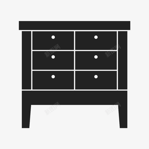橱柜抽屉集装箱家具图标svg_新图网 https://ixintu.com 家具 把手 整理 橱柜抽屉 腿 集装箱