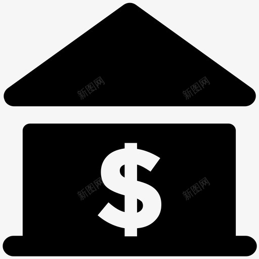 财产权利抵押图标svg_新图网 https://ixintu.com 出售 商业 商业大胆的固体图标 建造 房子 抵押 权利 美元 财产 购买 钱