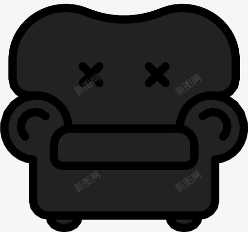皮革扶手椅座位放松图标svg_新图网 https://ixintu.com 坐下 客厅 家具 座位 房子 放松 皮革扶手椅