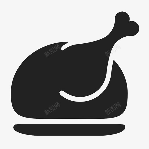 火鸡鸡肉圣诞节图标svg_新图网 https://ixintu.com 圣诞大餐 圣诞节 家禽 感恩节 火鸡 烤鸡 食物 鸡肉