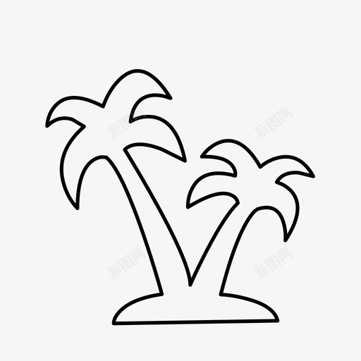 棕榈树热带植物图标svg_新图网 https://ixintu.com 夏威夷 岛 度假 树叶 棕榈树 植物 热带 绿洲