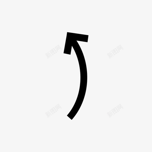曲线向上方式转弯图标svg_新图网 https://ixintu.com 半圆 向北 平滑 方式 曲线向上 箭头 绕 路径 转弯