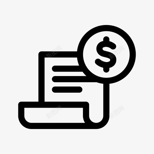 发票报表收据图标svg_新图网 https://ixintu.com 付款 到期金额 发票 帐单 报表 收据 电子商务大纲图标 结帐 请付款 费用 预算