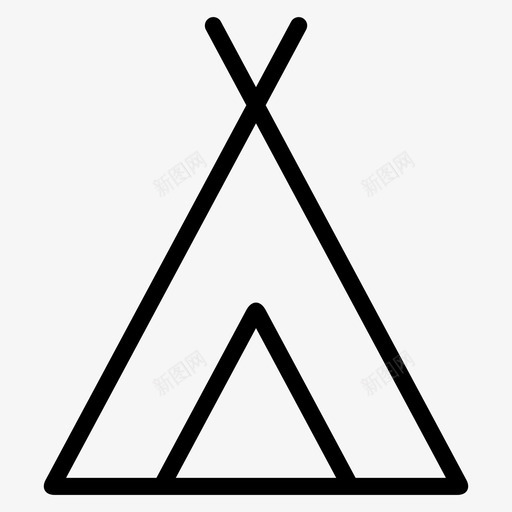 帐篷小木棍小帐篷图标svg_新图网 https://ixintu.com 印第安人 小帐篷 小木棍 帐篷 平滑旅行 户外 旅行 野营