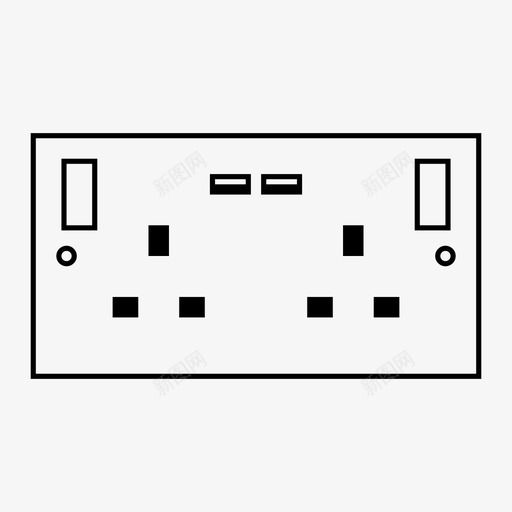 带usb的开关插座2线usb插座2线图标svg_新图网 https://ixintu.com 2线 2线usb插座 ukusb插座 上传 带usb的开关插座 开关插座 插座 端口 线缆 英国电气公司 连接