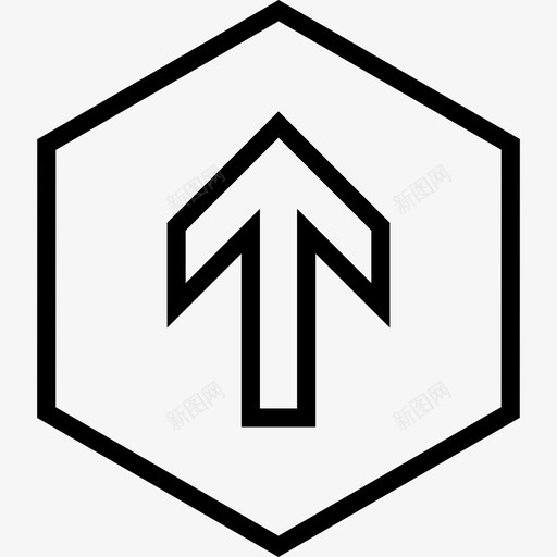 向上箭头方向向前图标svg_新图网 https://ixintu.com 六边形 北 向上 向上箭头 向前 指示器 指针 方向 角箭头