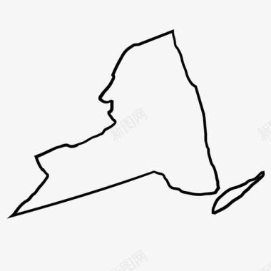 美国纽约地图集图标图标