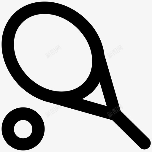 网球夏季加粗线条图标svg_新图网 https://ixintu.com 夏季加粗线条图标 网球
