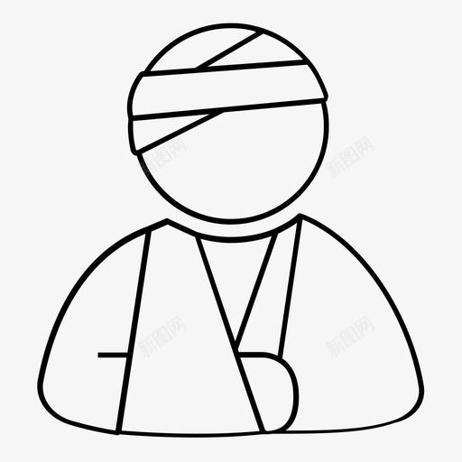 病人石膏医疗图标svg_新图网 https://ixintu.com 不适者 医疗 医疗大纲 医院 病人 石膏 绷带 骨折