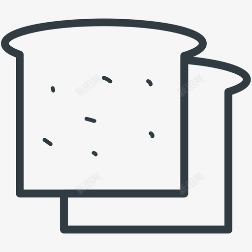 吐司食物线图标svg_新图网 https://ixintu.com 吐司 食物矢量线图标