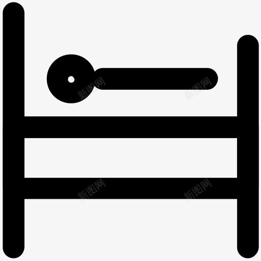 病床健康粗体线图标svg_新图网 https://ixintu.com 健康粗体线图标 病床