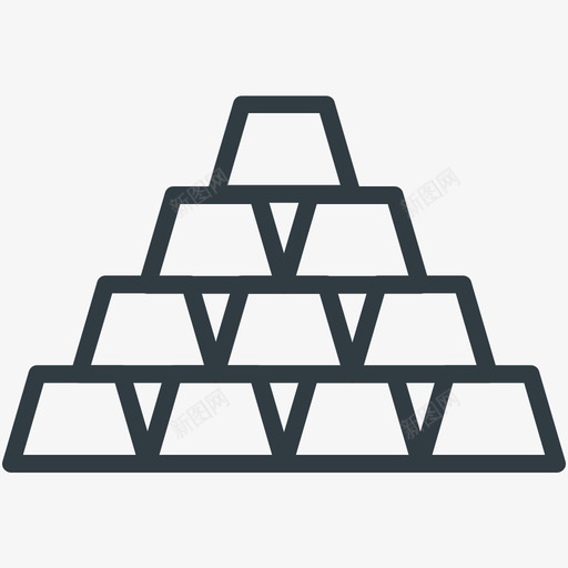 金锭商业线图标svg_新图网 https://ixintu.com 商业矢量线图标 金锭