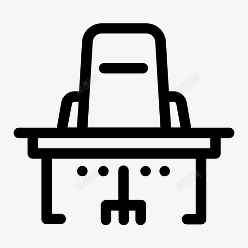 办公室商务中心图标svg_新图网 https://ixintu.com 中心 办公室 办公桌 办公椅 商务 家 工作场所 椅子 电脑 轮廓混合