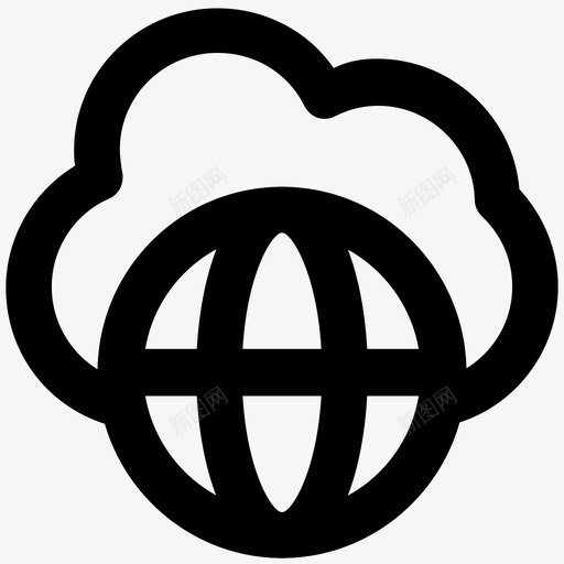 网络空间云计算加粗线条图标svg_新图网 https://ixintu.com 云计算加粗线条图标 网络空间