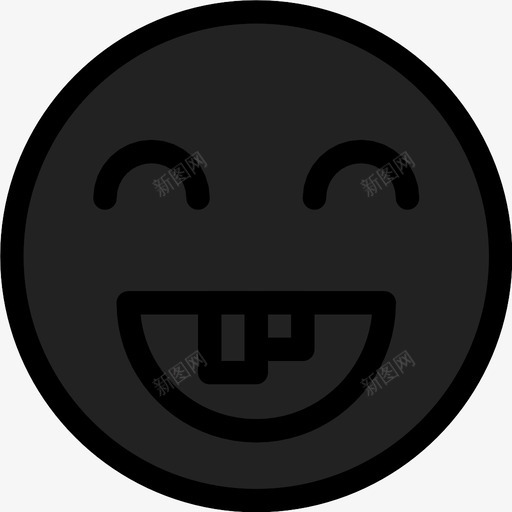 傻乎乎的高兴的脸图标svg_新图网 https://ixintu.com 傻乎乎的 微笑 疯狂 脸 表情符号 高兴的