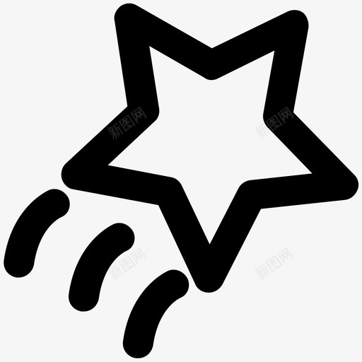 流星圣诞粗线条图标svg_新图网 https://ixintu.com 圣诞粗线条图标 流星
