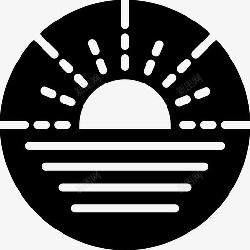 海滩日落温暖景色图标svg_新图网 https://ixintu.com 夏天 旅行固体 日落 景色 海洋 海浪 海滩日落 海边 温暖