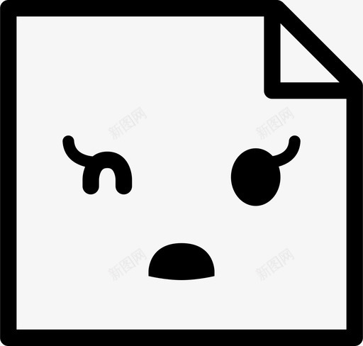 呆滞头像卡通图标svg_新图网 https://ixintu.com 便条 卡通 呆滞 头像 狗耳环 眨眼 笑脸 纸 脸 表情