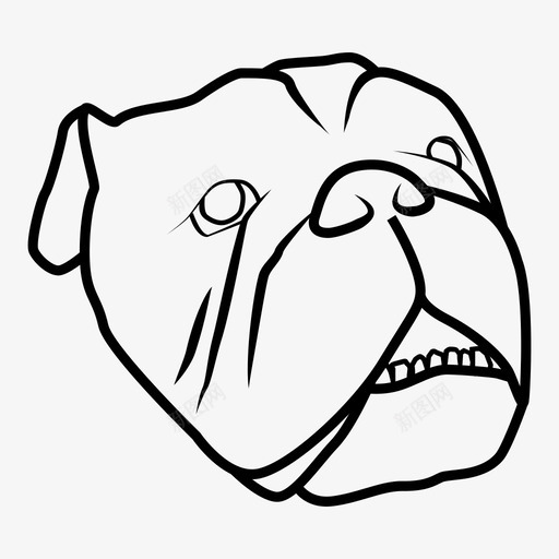 斗牛犬小袋宠物图标svg_新图网 https://ixintu.com 动物 吠叫 咬 宠物 小狗 小袋 斗牛犬 狗 脸