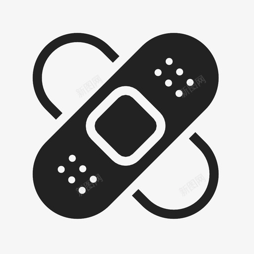 绷带擦伤药房图标svg_新图网 https://ixintu.com 伤口 健康 创可贴 医院 擦伤 棍子 绷带 药房 覆盖