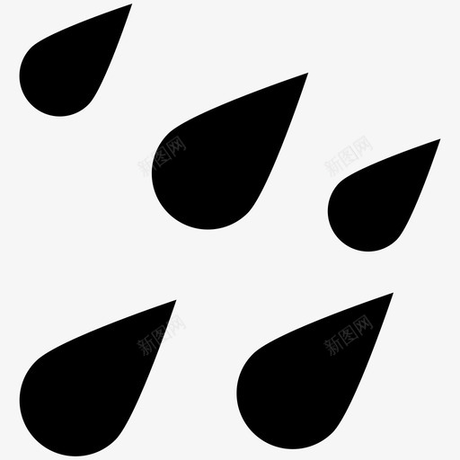 雨滴水泪滴图标svg_新图网 https://ixintu.com 五 水 泪滴 自然冷矢量图标 雨 雨天 雨滴 预报