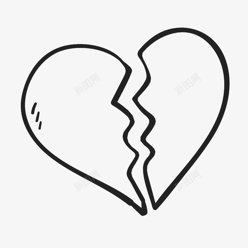 破碎的心不快乐恋人图标svg_新图网 https://ixintu.com 不快乐 失望 失败 心碎 恋人 情人节 破碎 破碎的心