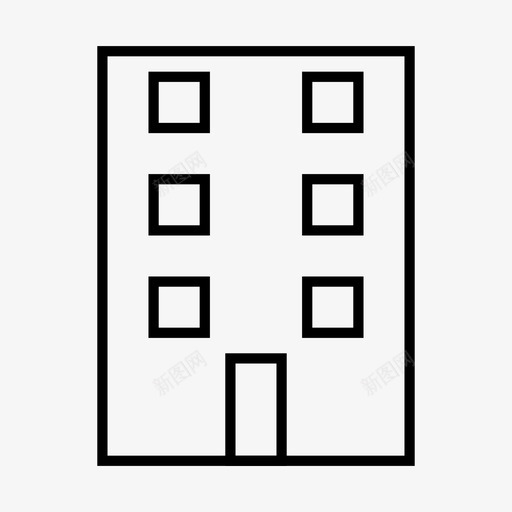 建筑结构摩天楼图标svg_新图网 https://ixintu.com 住宅 办公室 区域 地图 场所 城市 建筑 摩天楼 结构