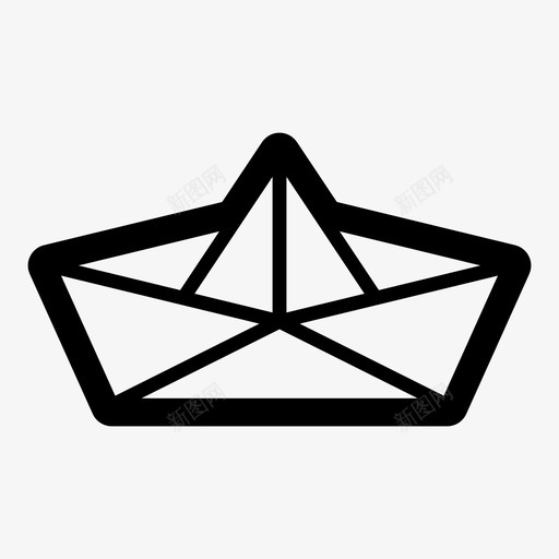 纸船游戏折纸图标svg_新图网 https://ixintu.com 乐趣 儿童 创意 折纸 水 游戏 纸船 集合