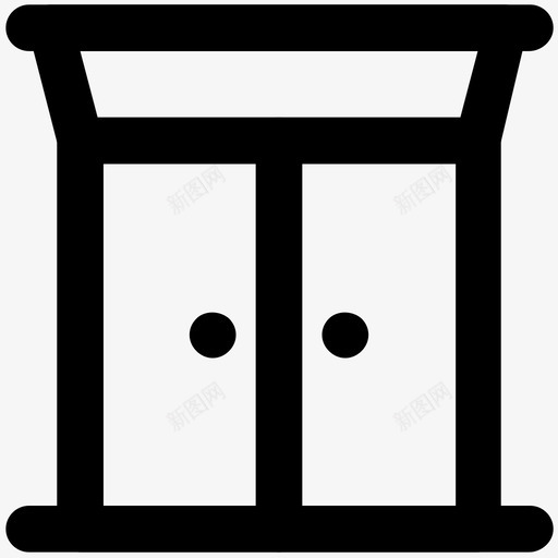 门建筑和家具加粗线条图标svg_新图网 https://ixintu.com 建筑和家具加粗线条图标 门