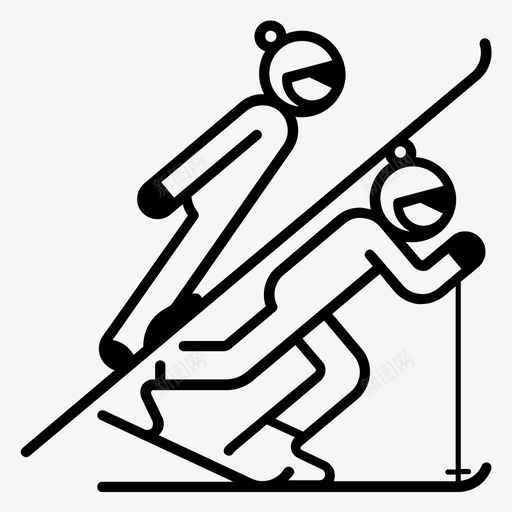 北欧组合冬季运动玩耍图标svg_新图网 https://ixintu.com 冬季运动 北欧组合 奥运会 娱乐 游戏 滑雪跳跃 玩耍 越野滑雪 运动员