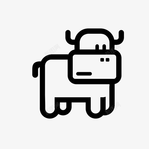 牛动物艺术品图标svg_新图网 https://ixintu.com 公牛 农场 动物 展示品 材料 牛 牛肉 物体 艺术品