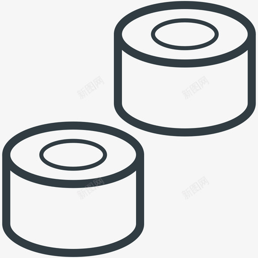 寿司食物线图标svg_新图网 https://ixintu.com 寿司 食物矢量线图标
