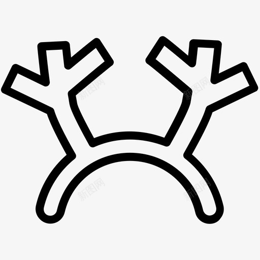 鹿角发带驯鹿角对象图标svg_新图网 https://ixintu.com 圣诞矢量线图标 对象 展示件 文章 材料 项目 驯鹿角 鹿角 鹿角发带 鹿角头带