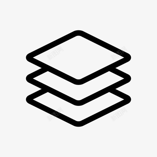 层顶部堆叠图标svg_新图网 https://ixintu.com 万维网 中间 各种层 堆 堆叠 层 底部 混合 片 顶部