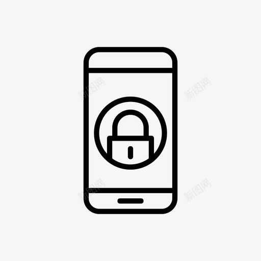 锁屏安全私人图标svg_新图网 https://ixintu.com 个人 安全 密码 手机 智能手机 电话 私人 锁屏