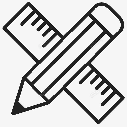 铅笔和尺子工具学校图标svg_新图网 https://ixintu.com 写作 刻度 学校 工具 教育 测量 绘画 艺术 铅笔和尺子