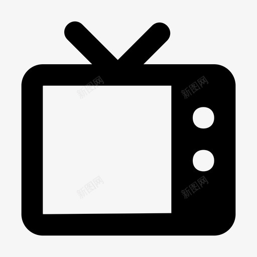 电视电视机屏幕图标svg_新图网 https://ixintu.com 复古电视 屏幕 广告和媒体材料设计图标 显示器 电子 电影 电视 电视机