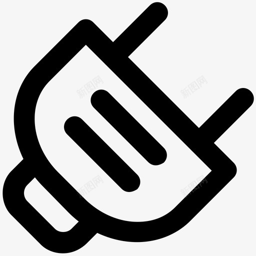 电源插头工业粗体线图标svg_新图网 https://ixintu.com 工业粗体线图标 电源插头