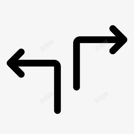 转向箭头双箭头道路图标svg_新图网 https://ixintu.com 双箭头 右 左 方向 转向箭头 转角 道路