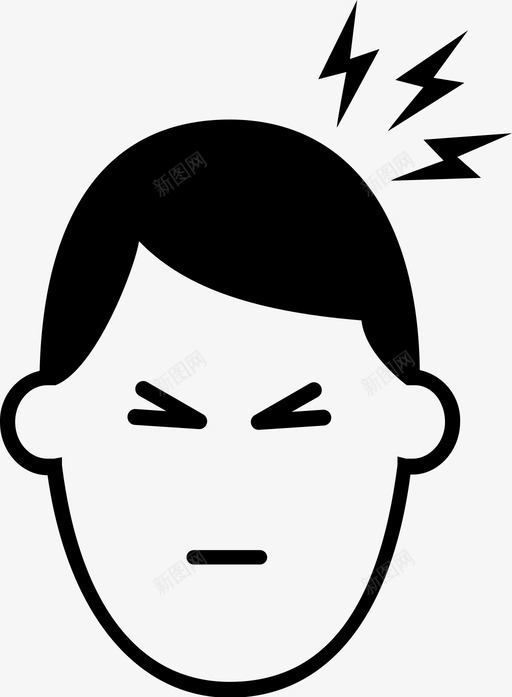 头痛紧张性头痛偏头痛图标svg_新图网 https://ixintu.com 偏头痛 头痛 寨卡症状 生病 男人 疼痛 紧张性头痛