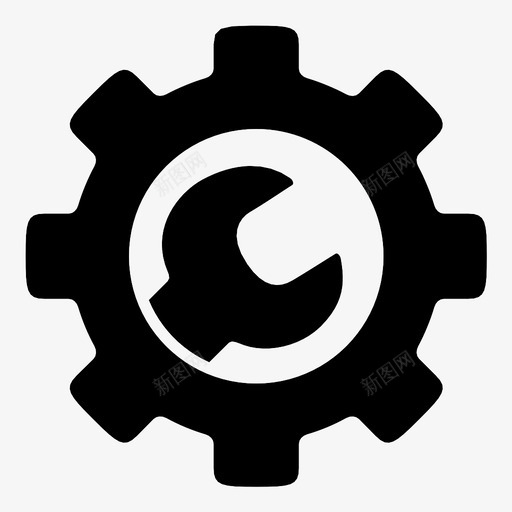 设置系统选项支持图标svg_新图网 https://ixintu.com 中心距 扳手 控制中心 支持 系统选项 行业 设置 选择 配置