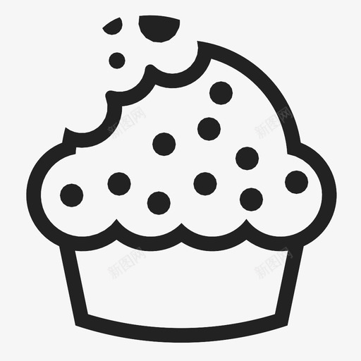 松饼烘焙早餐图标svg_新图网 https://ixintu.com 吃 早餐 松饼 烘焙 烹饪 甜食 糖 纸杯蛋糕 食物