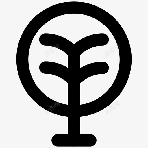 庭院树自然大胆的线条图标svg_新图网 https://ixintu.com 庭院树 自然大胆的线条图标