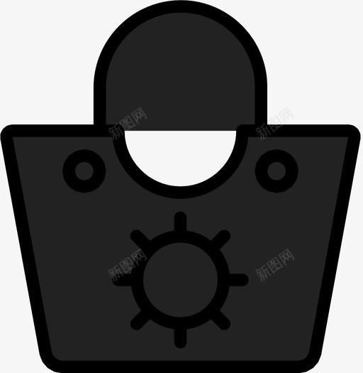 沙滩包毛巾防晒霜图标svg_新图网 https://ixintu.com 携带 旅行 毛巾 沙滩包 海边 野餐 防晒霜 食物