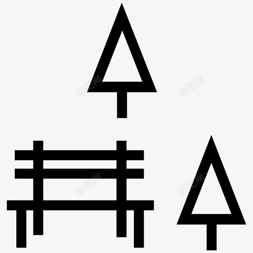 公园绿树宁静图标svg_新图网 https://ixintu.com 停留 公园 公园线图标 宁静 放松 绿树 美丽