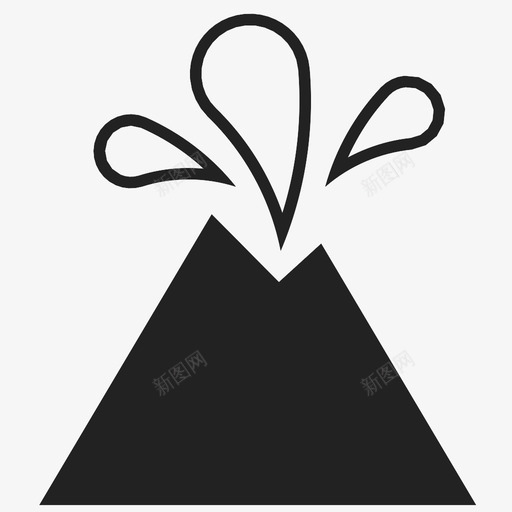 火山爆炸火图标svg_新图网 https://ixintu.com 伤害 喷发 山 巨大 火 火山 热 熔岩 爆炸