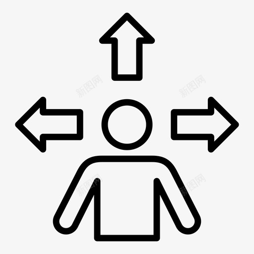 选择思考人图标svg_新图网 https://ixintu.com 人 决定 困惑 思考 感动人 方向 机会 路 选择