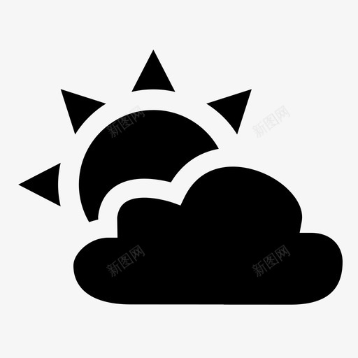 部分多云雾天气预报图标svg_新图网 https://ixintu.com 天气 天气预报 天空 太阳 烟雾 部分多云 雾